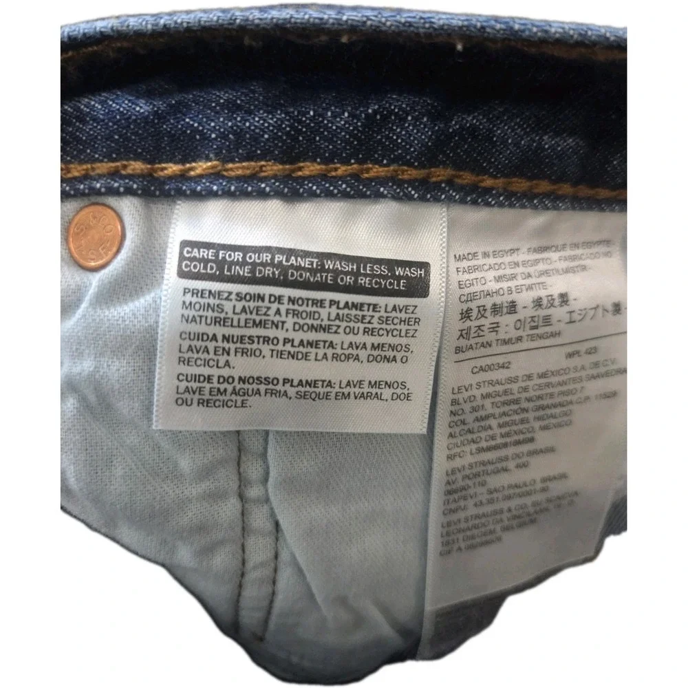 Levi's 501 Original Fit Button Fly‎ Jeans Blue Denim Men's Size 34x32...
